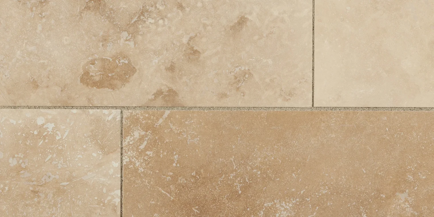 Travertine tile finishes are available in a variety of styles.